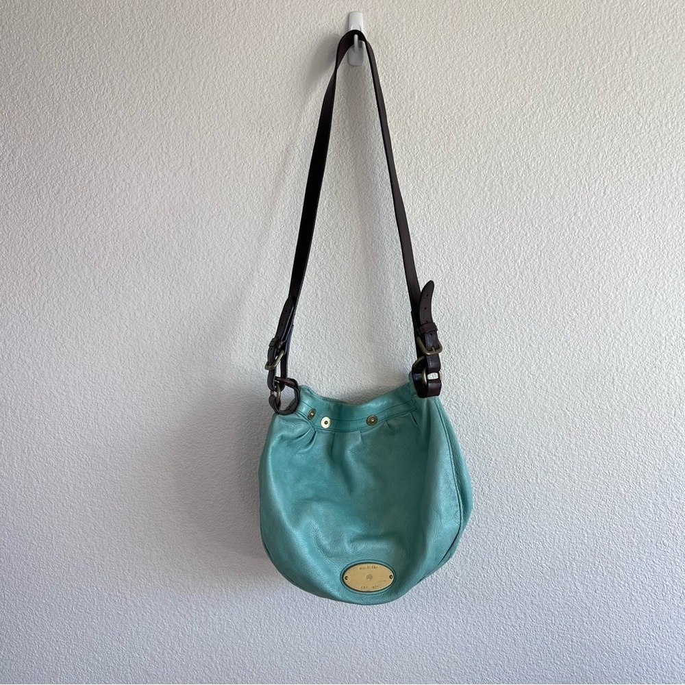 Mulberry Mitzy Medium Hobo Crossbody Messenger‎ Emerald Pebbled
